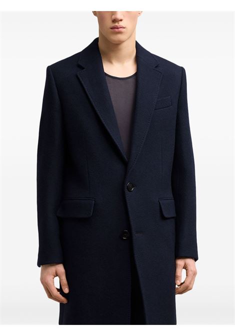 single breasted coat man navy in wool AMI PARIS | HCO010.WV00494011